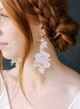 alencon lace bridal hoop earrings by twigs & honey