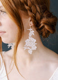 alencon lace bridal hoop earrings by twigs & honey