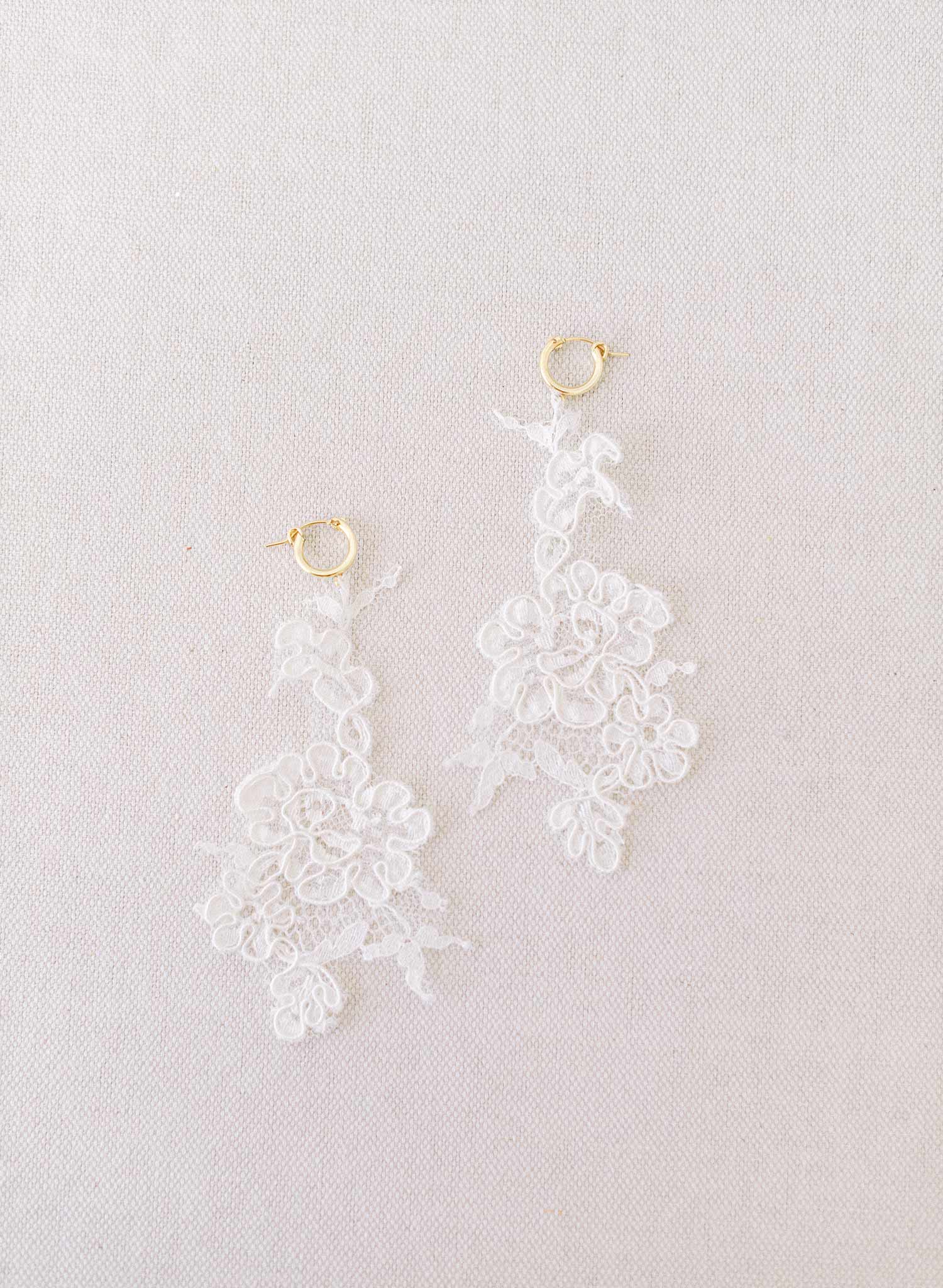 Alencon lace and hoop earrings - Style #2319