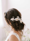 magnolia flower bridal hair pin set by twigs and honey