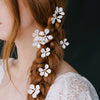 handmade clay flower hair pin set by twigs & honey