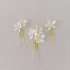 handmade clay flower hair pin set by twigs & honey