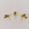 gold sweet pea flower hair pin set by twigs and honey