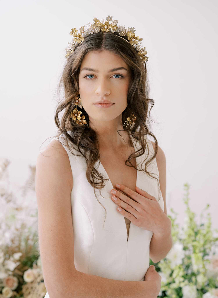 bridal flower tiara headpiece by twigs and honey