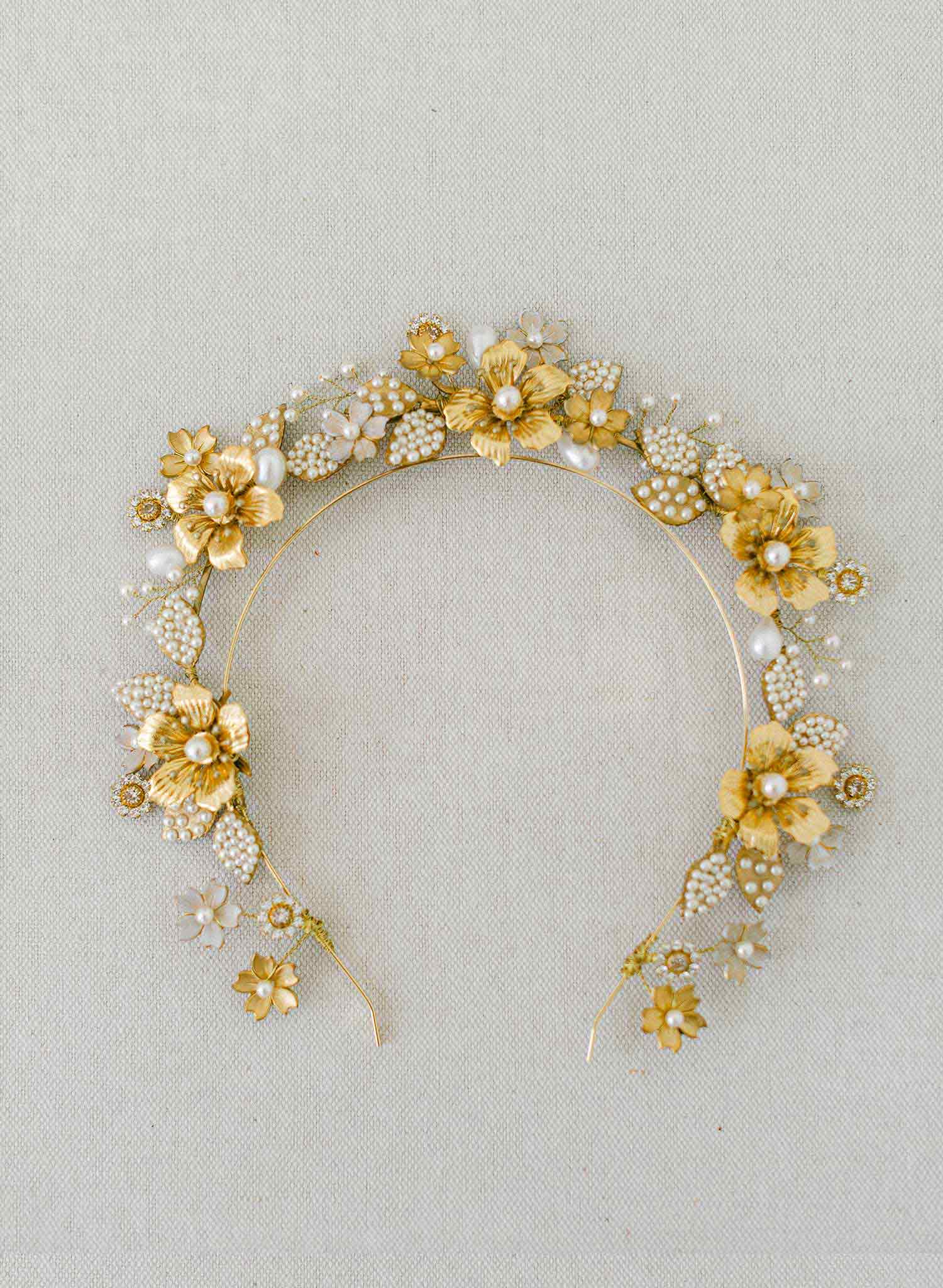 Bridal tiara, flower crown - Flourishing garden raised tiara