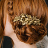 gold flower bridal hair comb by twigs and honey