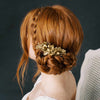 gold flower bridal hair comb by twigs and honey
