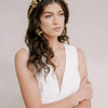 gold handmade flower bridal hair vine by twigs and honey
