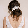 Handmade clay magnolia flower hair comb by twigs and honey