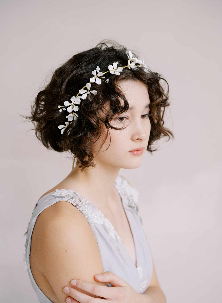 bridal handmade flower hair vine by twigs and honey