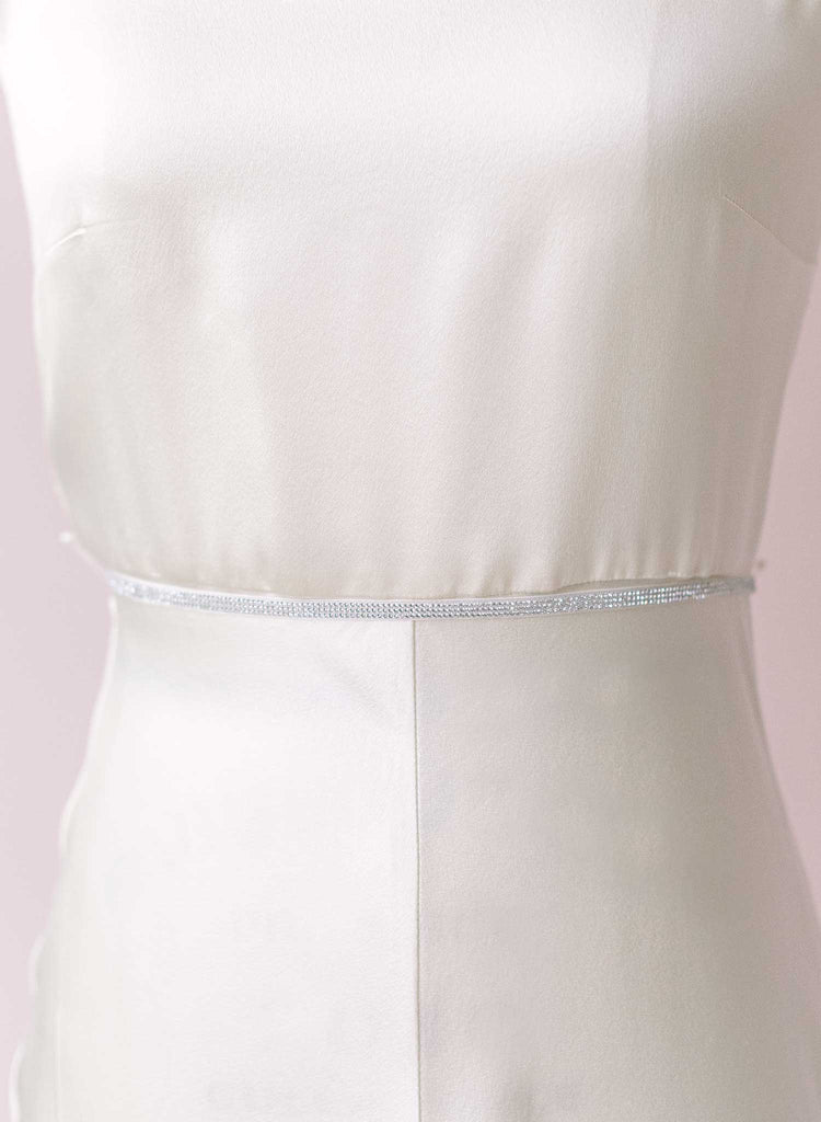 crystal and silk bridal belt by twigs and honey