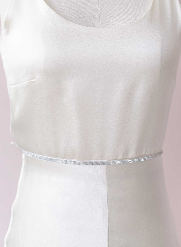 crystal and silk bridal belt by twigs and honey