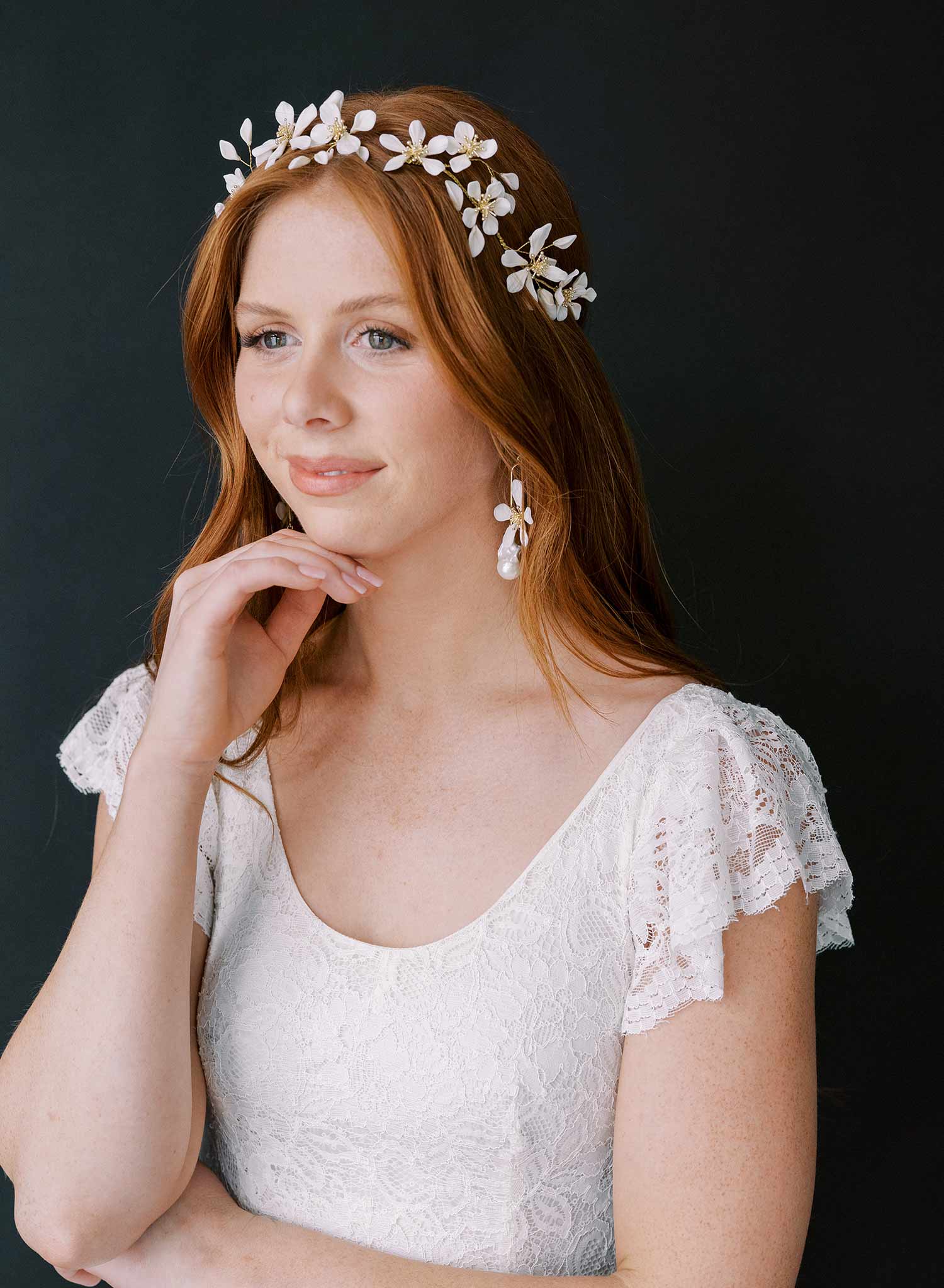 handmade magnolia flower bridal hair vine by twigs & honey