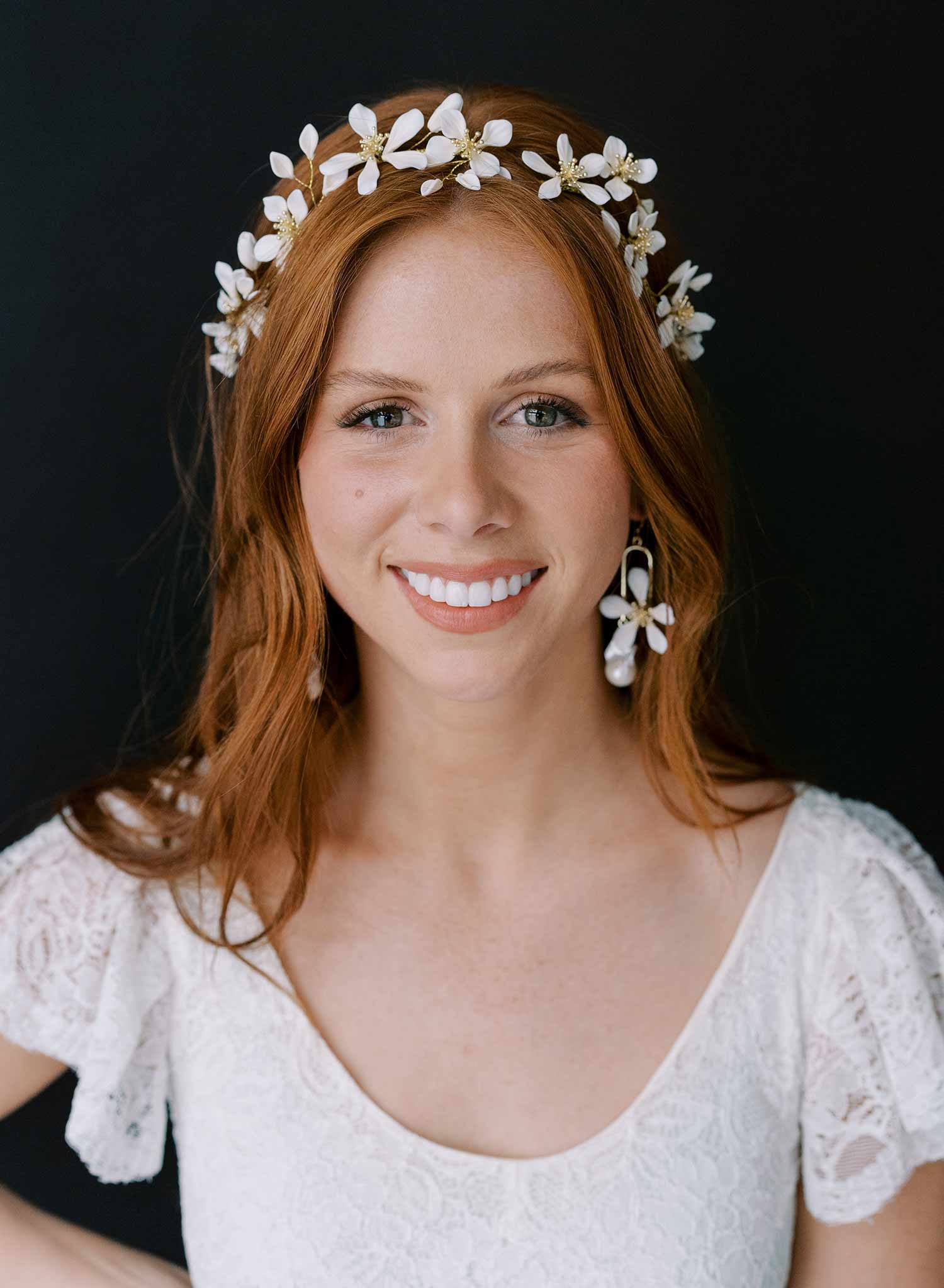 handmade magnolia flower bridal hair vine by twigs & honey