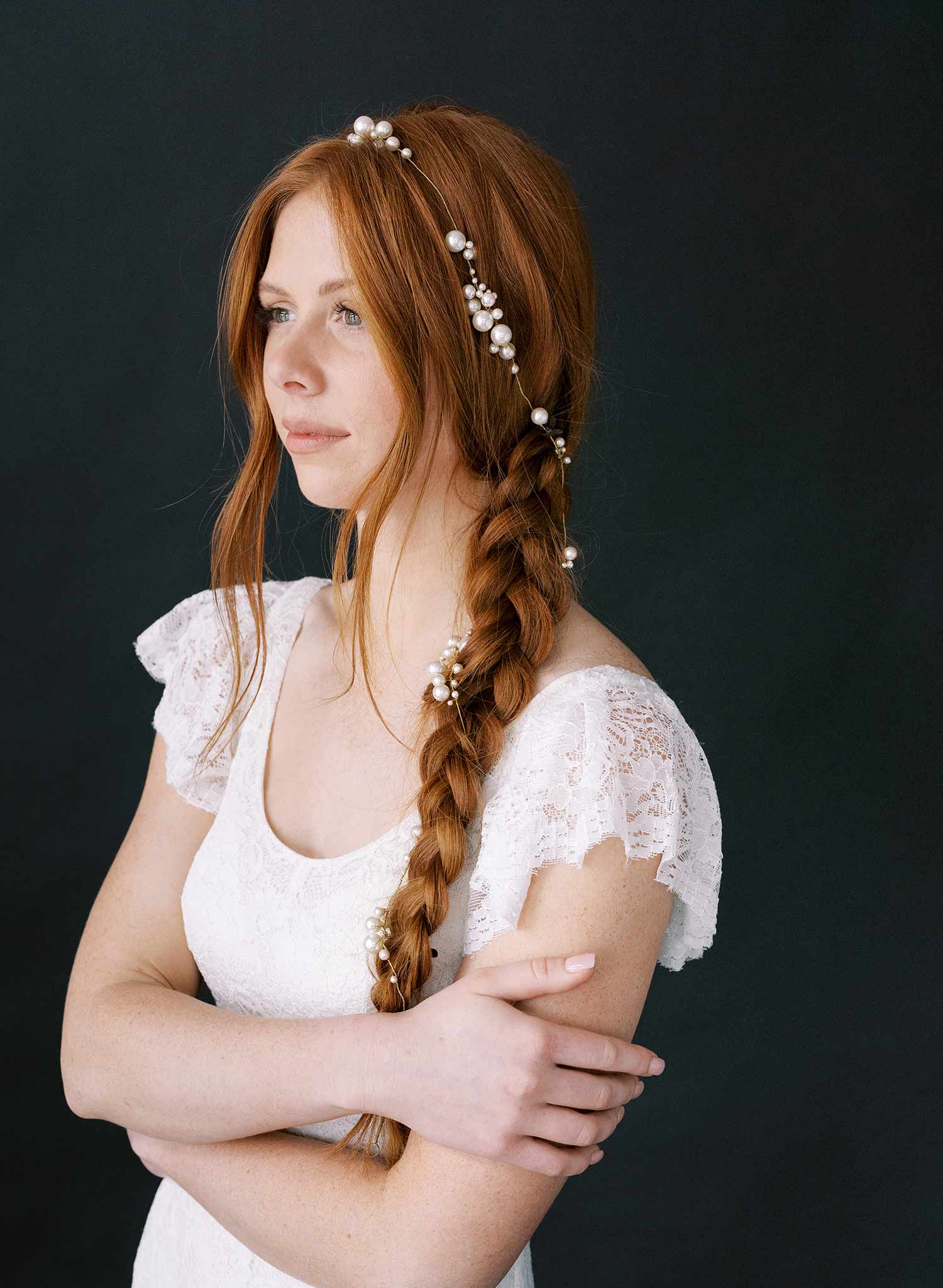 extra long bridal pearl hair vine by twigs and honey