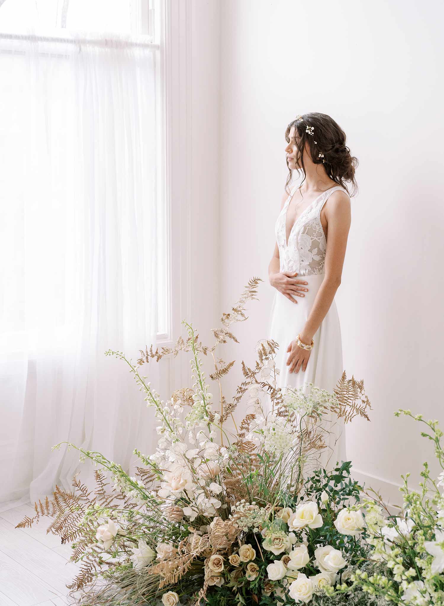 pearl bridal hair vine by twigs & honey