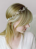 freshwater pearl and opal crystal bridal hair vine by twigs & honey