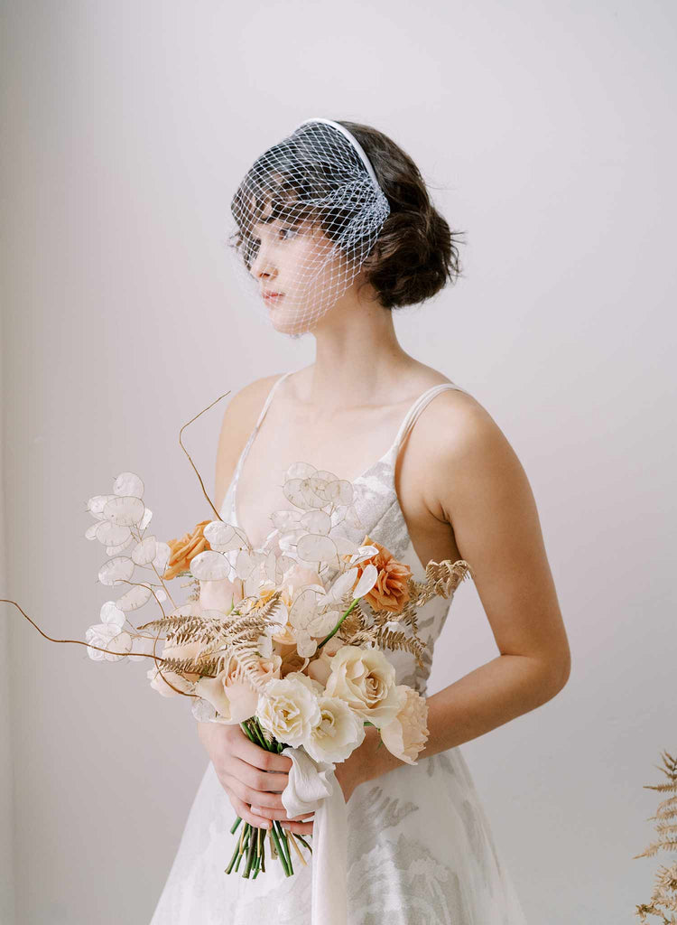birdcage veil bridal headband by twigs & honey