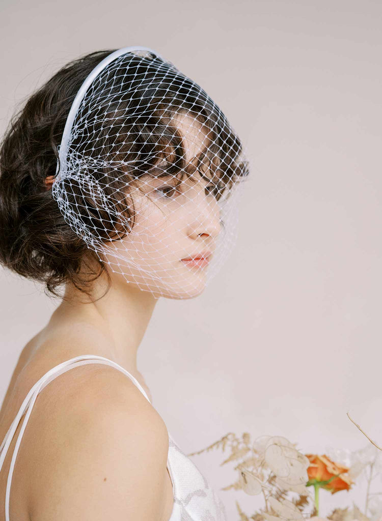 birdcage veil bridal headband by twigs & honey