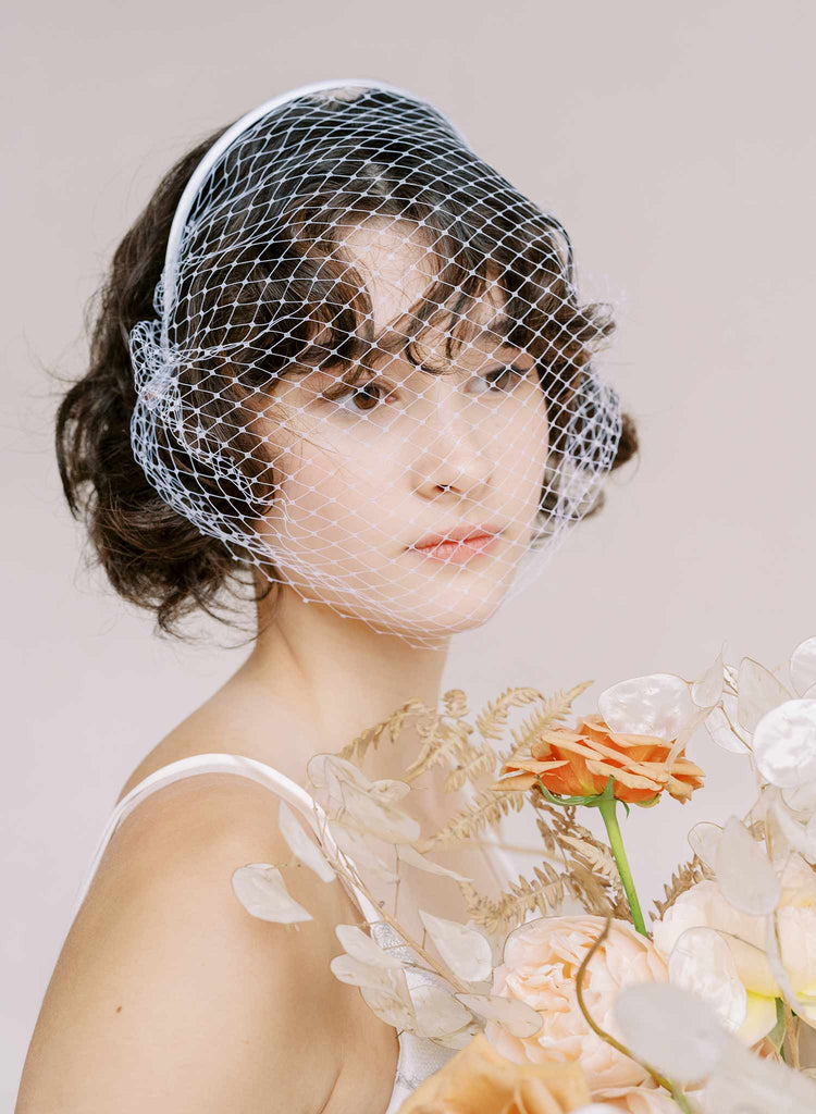 birdcage veil bridal headband by twigs & honey