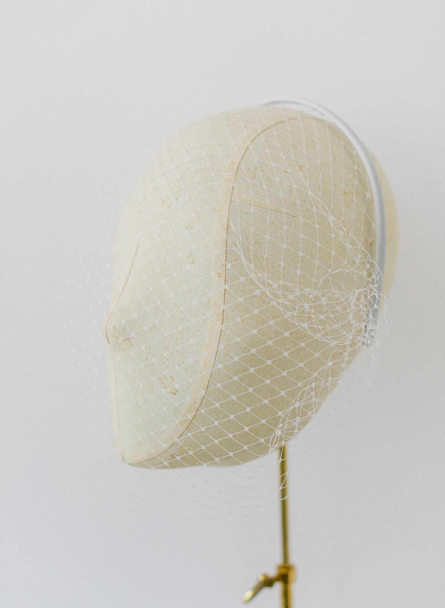 Bridal birdcage headband veil, plain - Style #2350