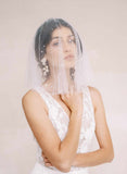 crystal embellished short tulle bridal veil by twigs and honey