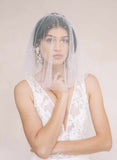 crystal embellished short tulle bridal veil by twigs and honey
