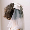 soft tulle short bridal veil with pearls by twigs & honey
