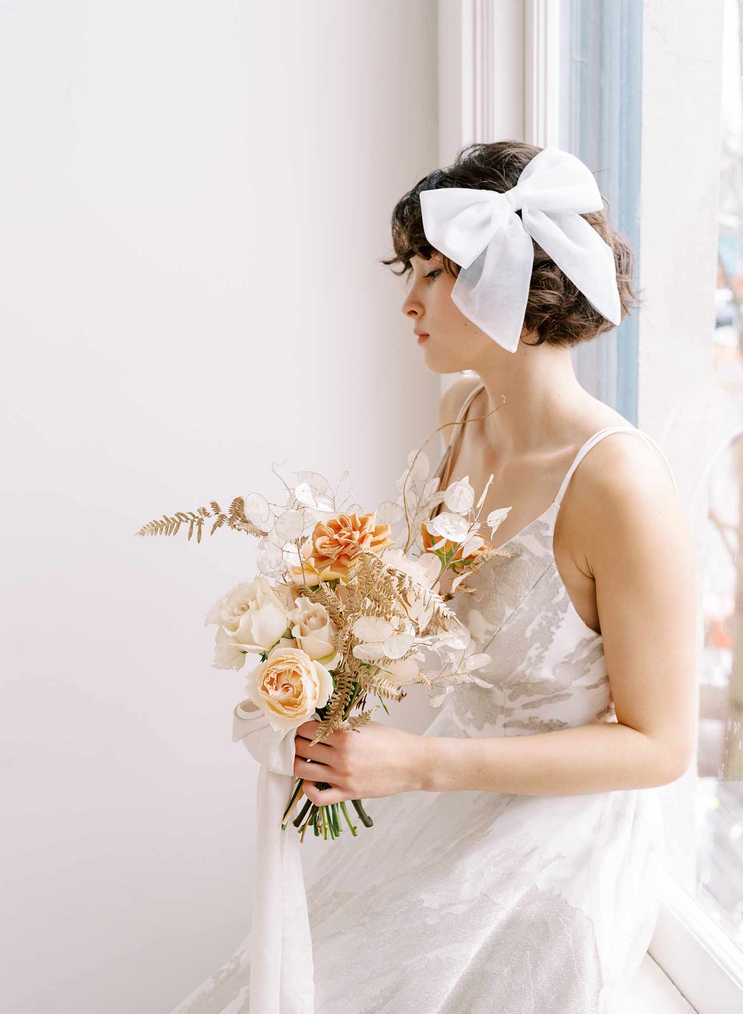 tulle bridal short hair bow by twigs & honey