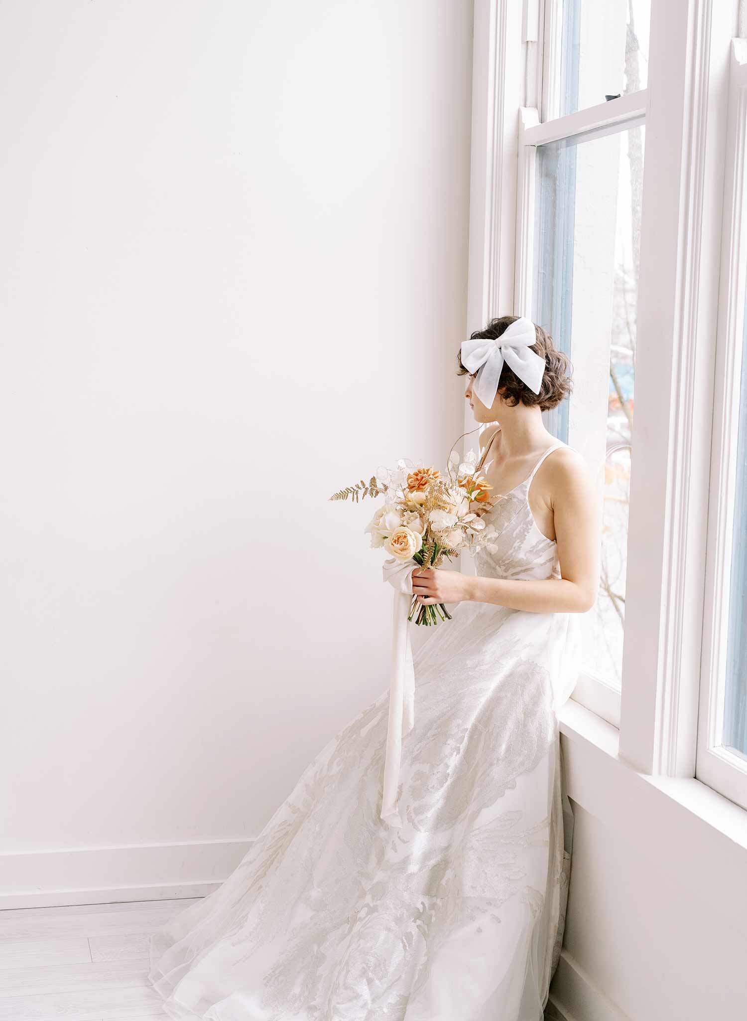 tulle bridal short hair bow by twigs & honey