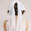 Long and soft tulle bridal hair comb bow by twigs & honey