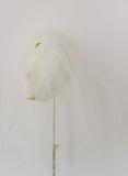 80s inspired voluminous short poufy bridal veil by twigs and honey