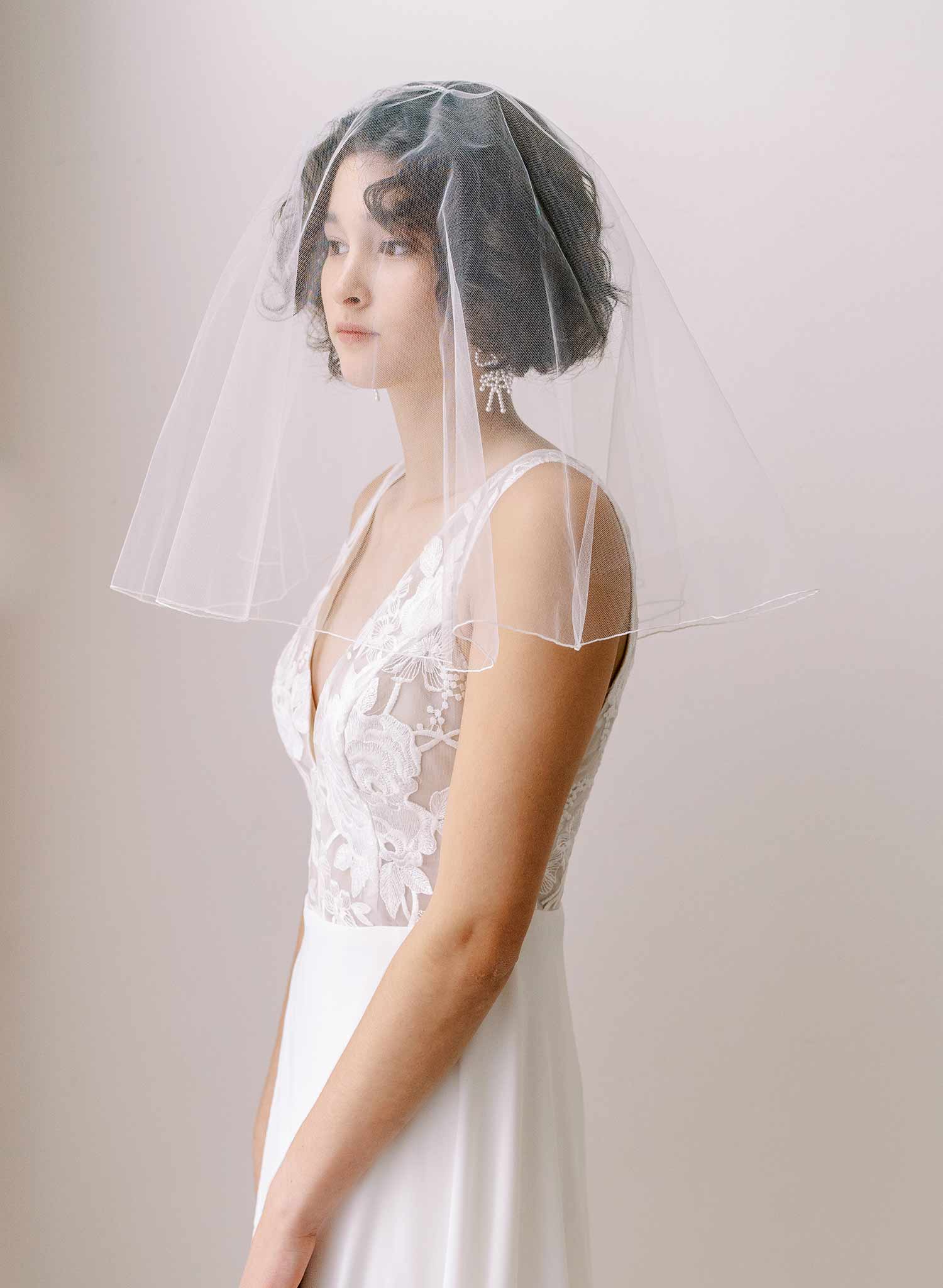 Pencil edge bridal handmade veil by twigs & honey