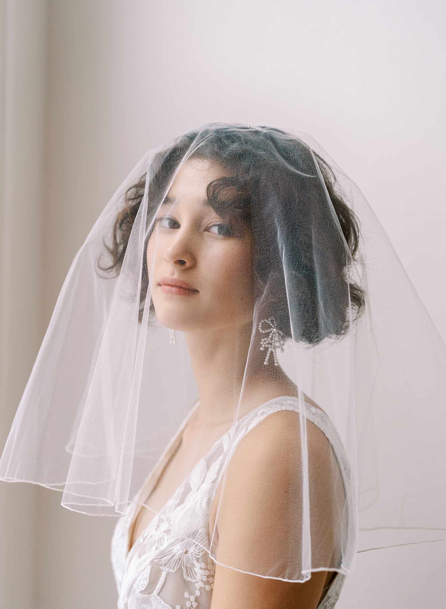 Pencil edge bridal handmade veil by twigs & honey