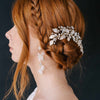 Bridal hair comb with crystals by twigs and honey