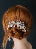 Bridal hair comb with crystals by twigs and honey