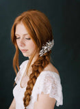 Bridal hair comb with crystals by twigs and honey