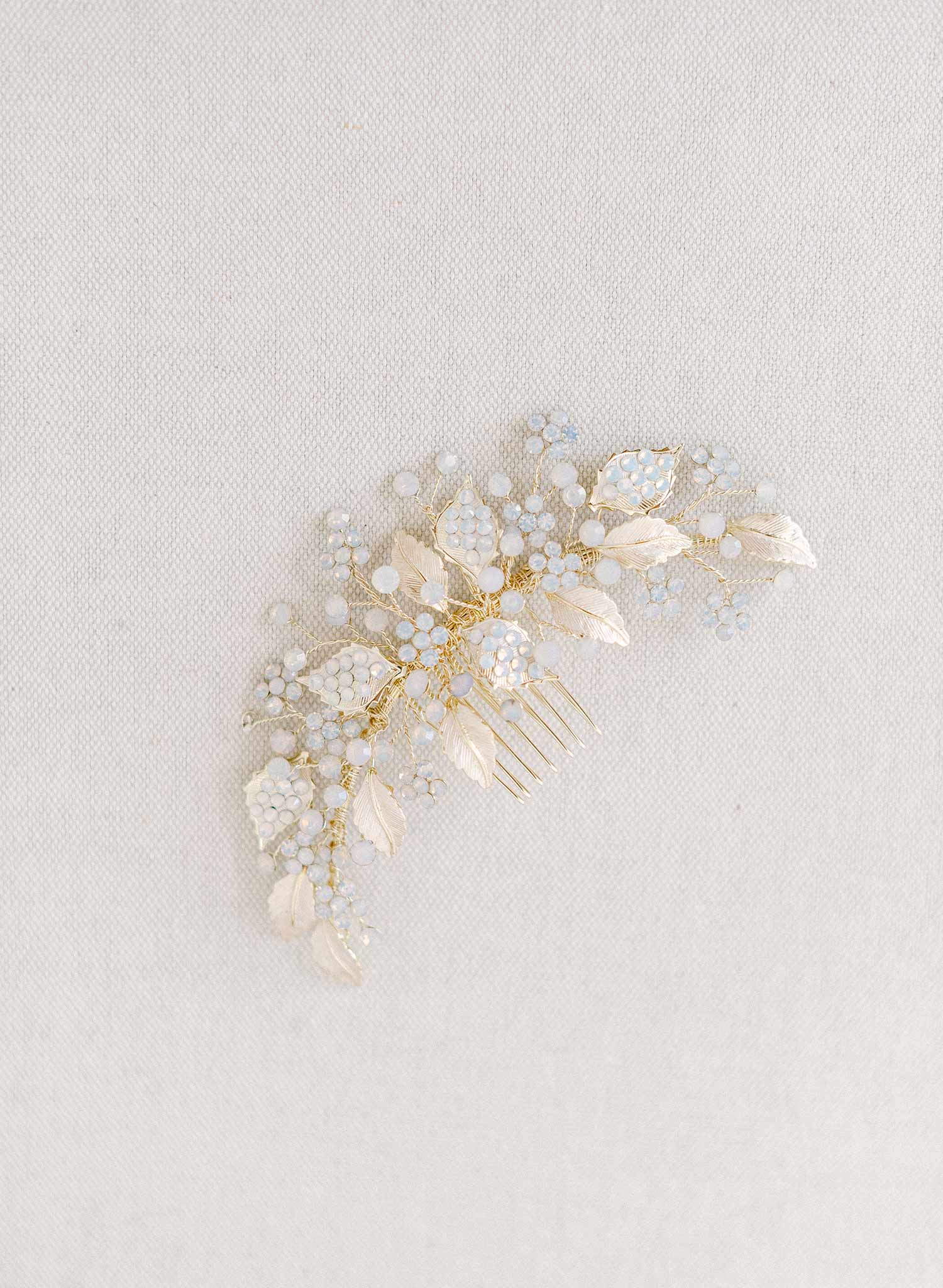 Crystal encrusted leafy bridal comb - Style #2359