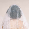 Short bridal tulle fun veil with beads by twigs & honey