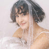 Short bridal tulle fun veil with beads by twigs & honey