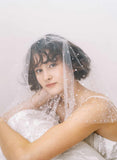 Short bridal tulle fun veil with beads by twigs & honey