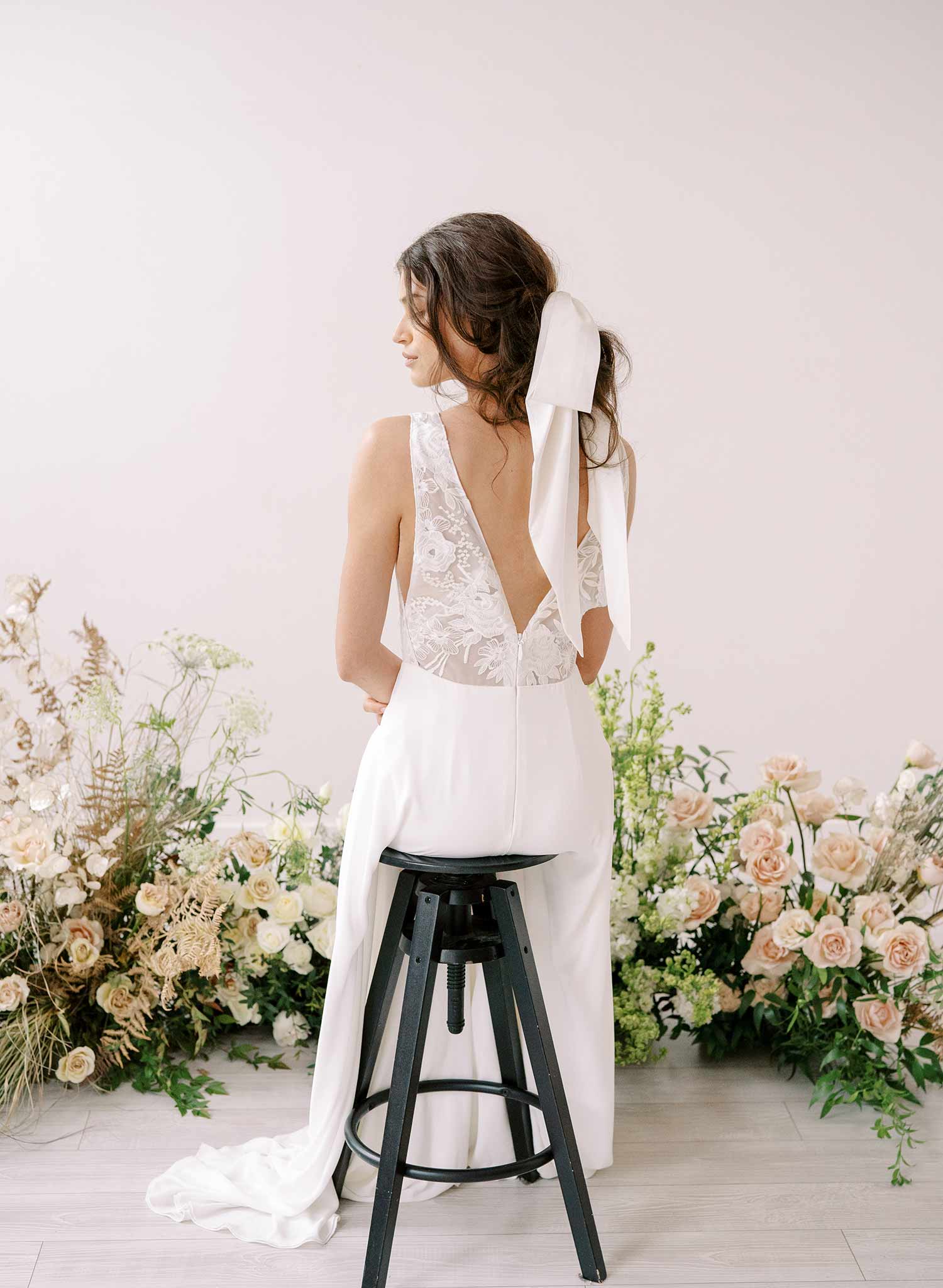 Soft bridal tulle long bow by twigs and honey