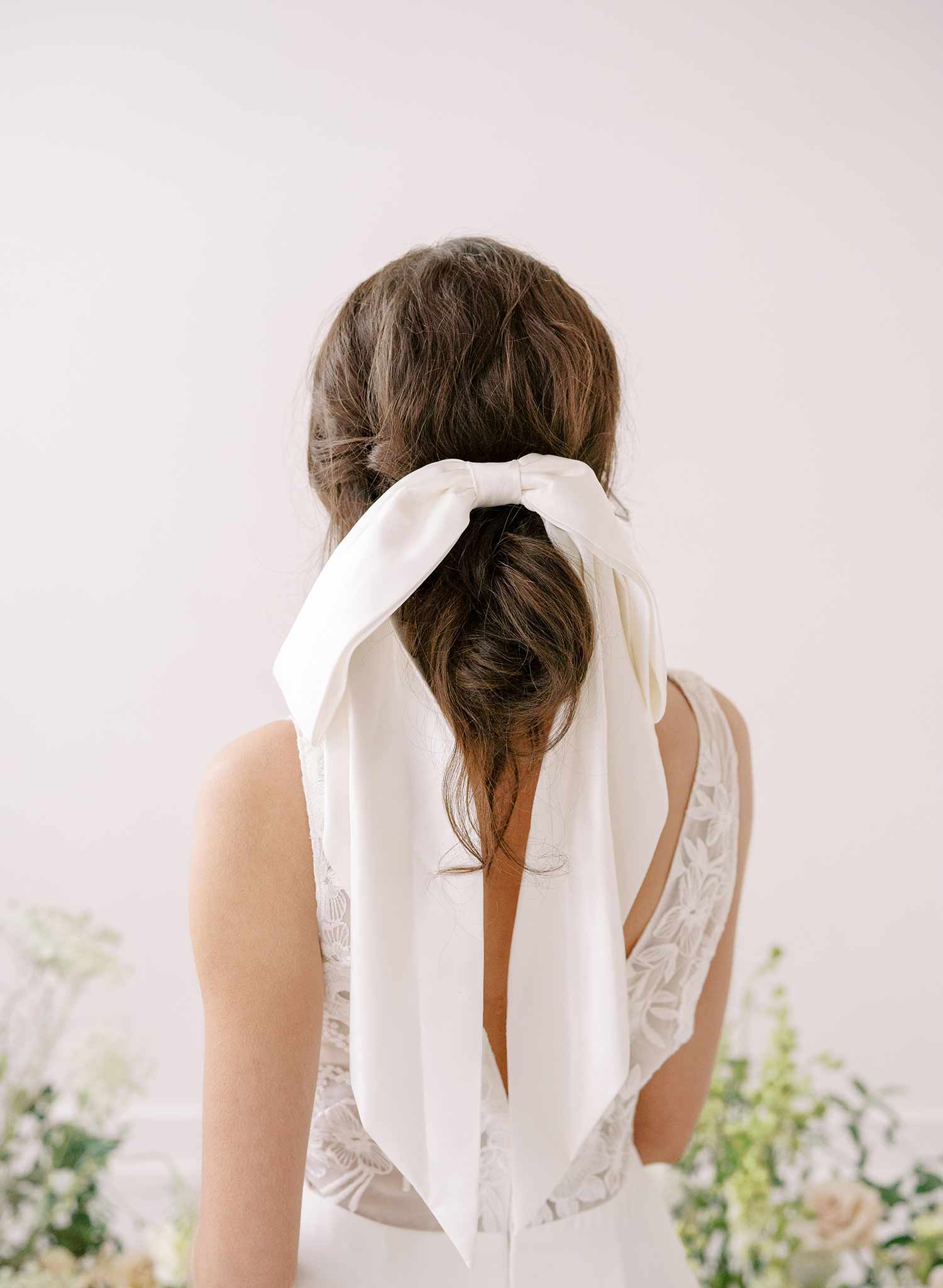 Soft bridal tulle long bow by twigs and honey