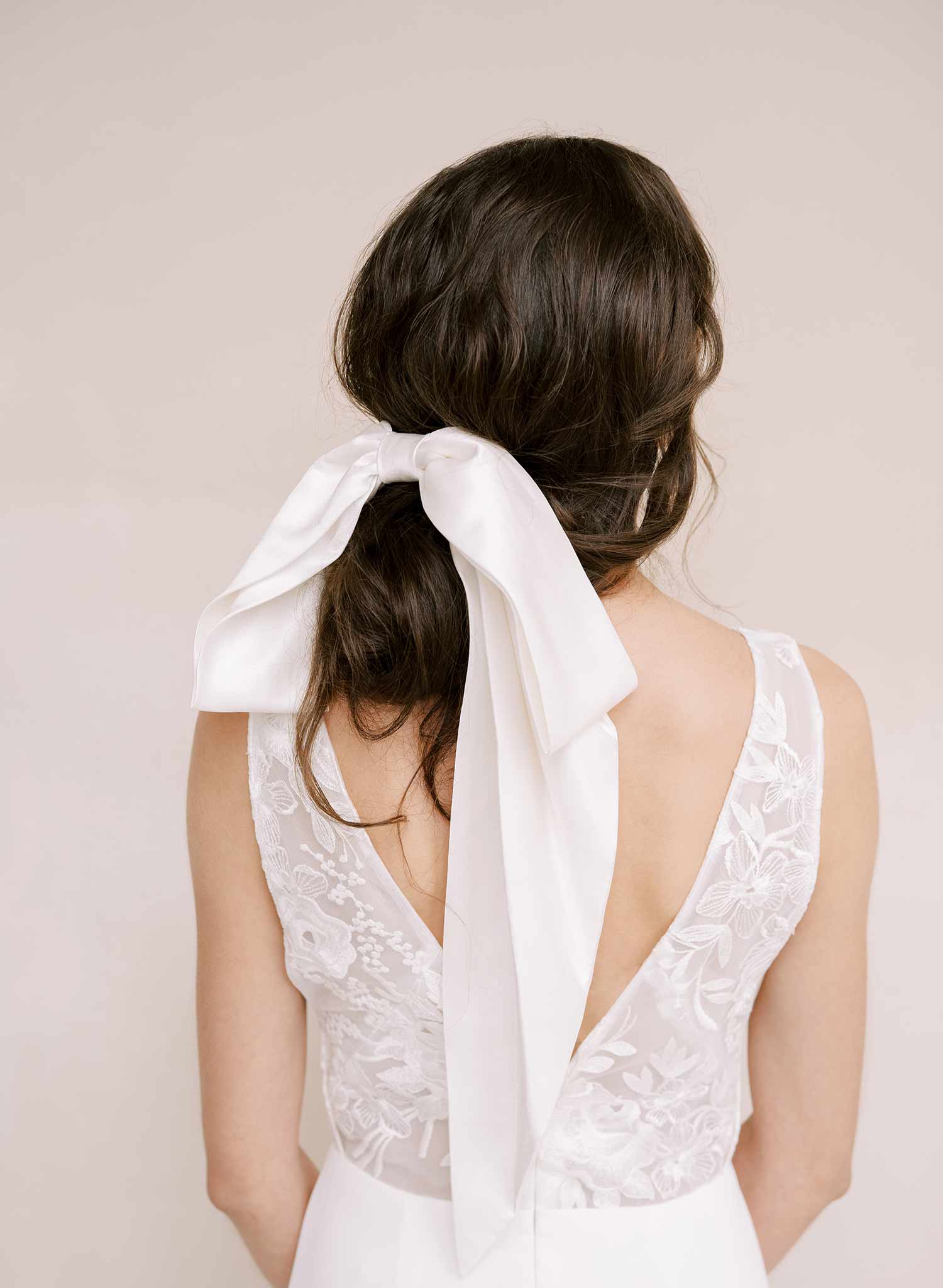 Drapey silk bridal bow hair comb - Style #2364