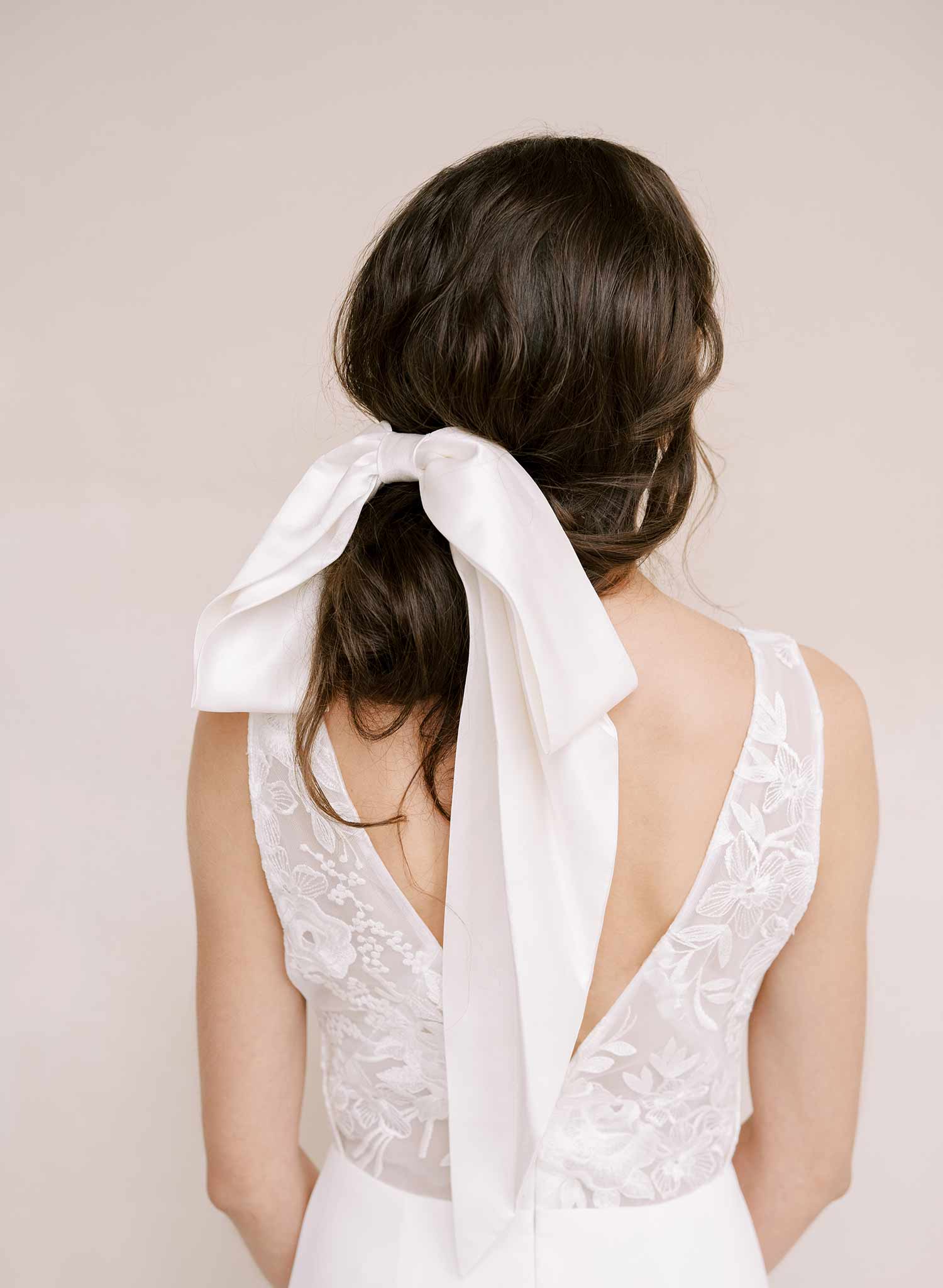 Soft bridal tulle long bow by twigs and honey