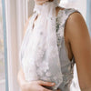 Tulle bridal scarf or wrap with flowers by twigs and honey