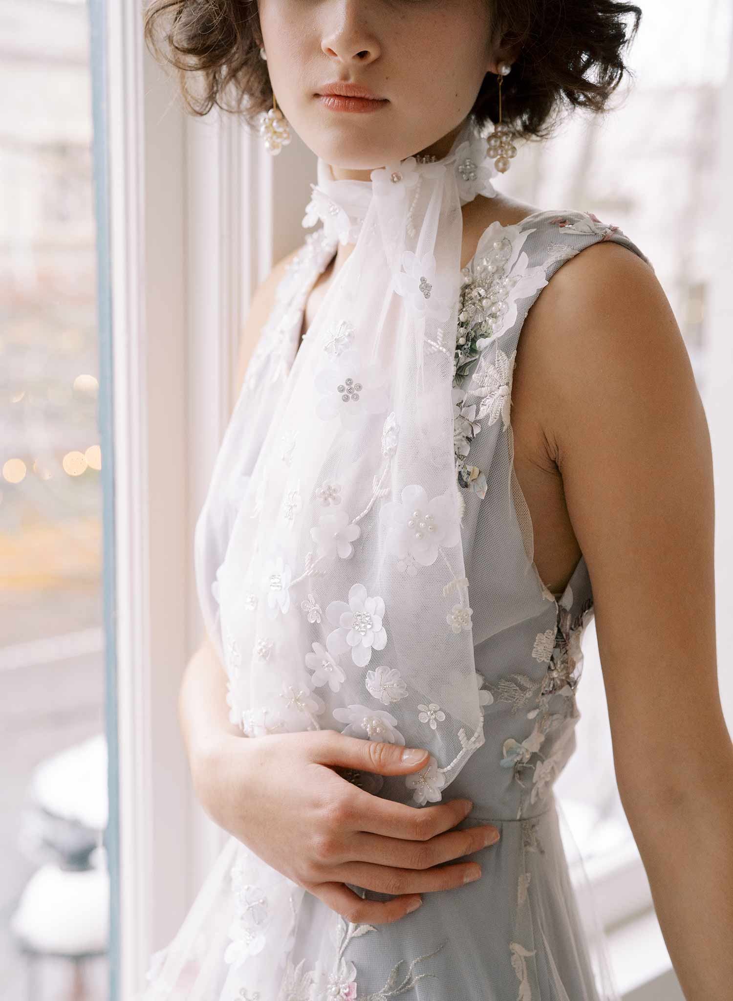 Floral embroidered scarf deals