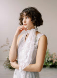 Tulle bridal scarf or wrap with flowers by twigs and honey