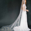 Cathedral bridal veil with hand sewn flowers by twigs & honey