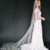 Cathedral bridal veil with hand sewn flowers by twigs & honey